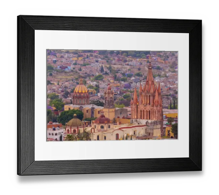 Framed Print : Mexico, San Miguel de Allende. Overview of the Parroquia church and city. Credit as Framed Print : Mexico, San Miguel de Allende. Overview of the Parroquia church and city. Credit as