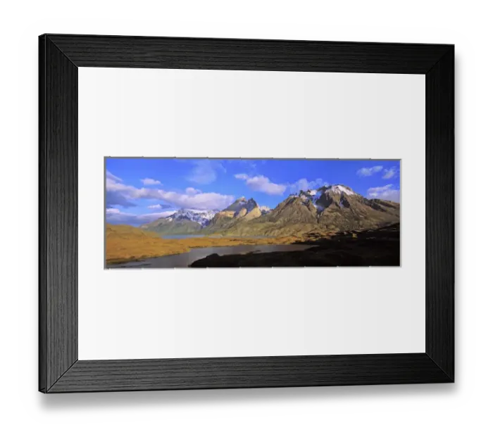 Framed Print : Cumbres, Torres and Cuernos del Paine in the Paine Mountains during sunrise with Lago Nordenskjoeld Framed Print : Cumbres, Torres and Cuernos del Paine in the Paine Mountains during sunrise with Lago Nordenskjoeld