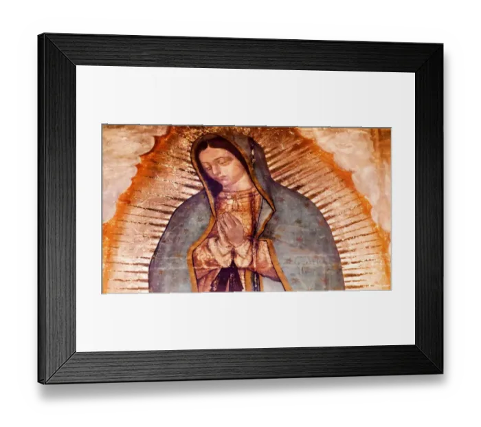 Framed Print : Original Virgin Mary Guadalupe Painting which was revealed by Indian Peasant Juan Framed Print : Original Virgin Mary Guadalupe Painting which was revealed by Indian Peasant Juan