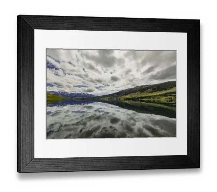 Framed Print : Clouds reflecting on Lake Azul, Torres del Paine National Park, Chile, Patagonia Framed Print : Clouds reflecting on Lake Azul, Torres del Paine National Park, Chile, Patagonia