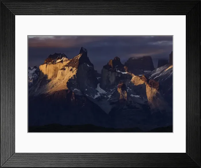 Framed Print : Paine Massif at sunset, Torres del Paine National Park, Chile, South America, Patagonia Framed Print : Paine Massif at sunset, Torres del Paine National Park, Chile, South America, Patagonia