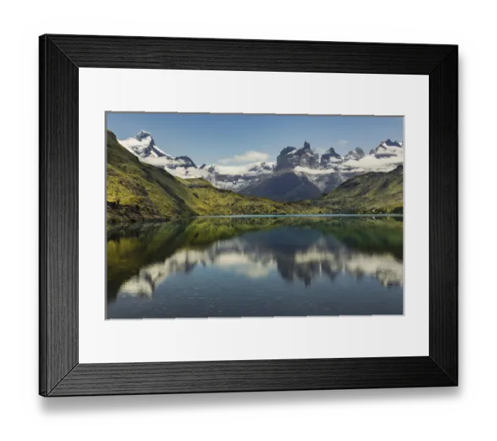 Framed Print : Cuernos del Paine (Horns of Paine) reflecting on lake, Torres del Paine National Park Framed Print : Cuernos del Paine (Horns of Paine) reflecting on lake, Torres del Paine National Park