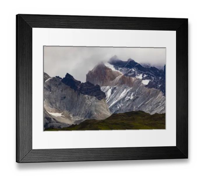 Framed Print : Mountains and mist, Torres del Paine National Park, Chile, Patagonia, South America Framed Print : Mountains and mist, Torres del Paine National Park, Chile, Patagonia, South America