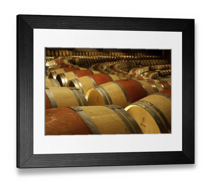 Framed Print : South America, Chile, Colchagua. Wine barrels in the cellar of Montes Winery. Credit as Framed Print : South America, Chile, Colchagua. Wine barrels in the cellar of Montes Winery. Credit as