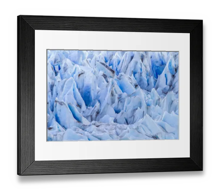 Framed Print : South America, Chile, Patagonia, Torres del Paine National Park. Close-up of blue glacier