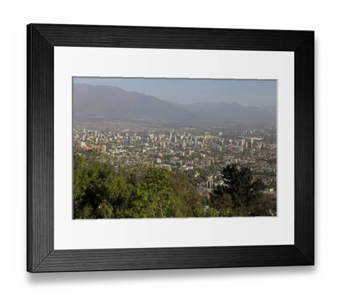 Framed Print : South America, Chile, Santiago. Santiago from San Cristobal Hill