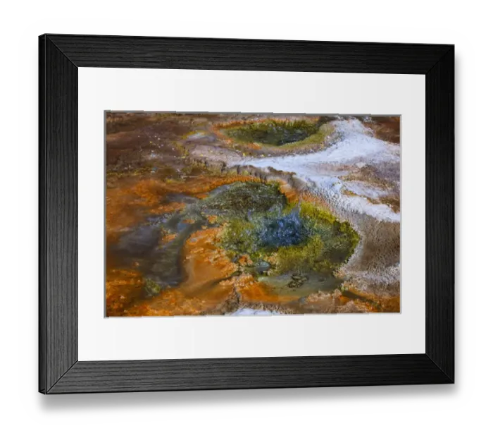 Framed Print : Located in the vast pools of geothermal activity at El Tatio, chemicals deep in Framed Print : Located in the vast pools of geothermal activity at El Tatio, chemicals deep in