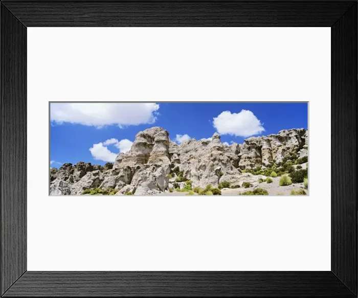 Framed Print : Quebrada Aroma in the chilean Altiplano with Llareta cushion plants America, South America
