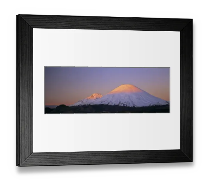 Framed Print : Vulcano Parinacota (6342m) and Pomerape (6286m) Chile are part of the Lauca National