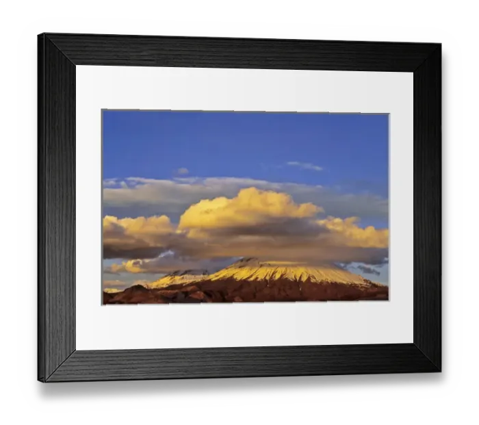Framed Print : Vulcano Parinacota (6342m) and Pomerape (6286m) Chile during sunset are part of Framed Print : Vulcano Parinacota (6342m) and Pomerape (6286m) Chile during sunset are part of