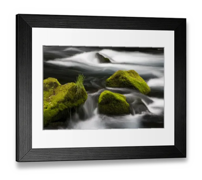 Framed Print : Chile. South America. Moss-covered boulders in Rio Caburgua (also know as Rio Desage) Framed Print : Chile. South America. Moss-covered boulders in Rio Caburgua (also know as Rio Desage)
