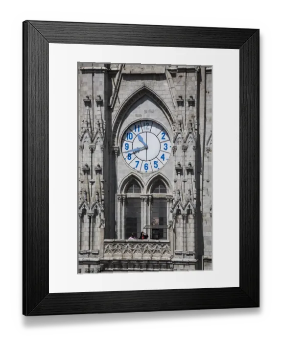Framed Print : For about $2, visitors can journey up the clock towers at the National Basilica, Quito Framed Print : For about $2, visitors can journey up the clock towers at the National Basilica, Quito