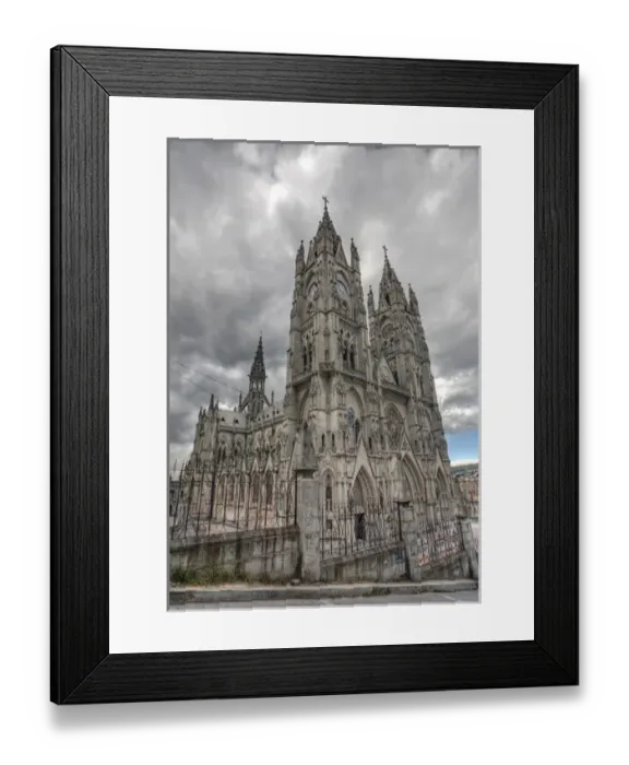 Framed Print : HDR image of the exterior of the Basilica in Quito, Ecuador