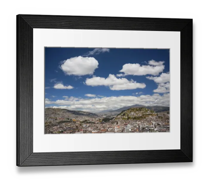 Framed Print : The city of Quito, Ecuador with El Panecillo (hill on the right) Framed Print : The city of Quito, Ecuador with El Panecillo (hill on the right)