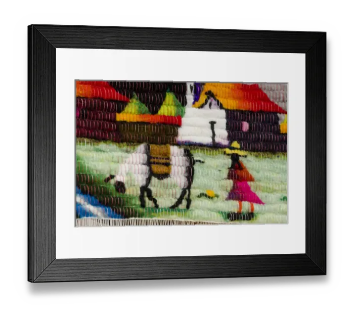 Framed Print : Ecuador, Quito area, Otavalo Handicraft Market. Detail of traditional wool souvenir rug Framed Print : Ecuador, Quito area, Otavalo Handicraft Market. Detail of traditional wool souvenir rug