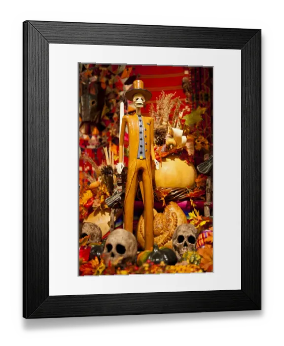 Framed Print : Guatemala, San Juan la Laguna. Day of the Dead (All Saints Day) characters in San Juan la Laguna