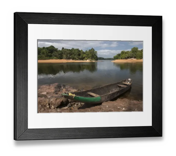 Framed Print : Dugout Canoe Fairview Iwokrama Reserve GUYANA South America