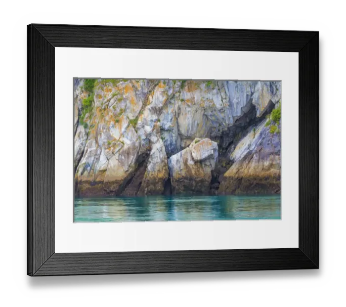 Framed Print : USA, Alaska, Glacier Bay National Park. Scenic of cliff and seawater Framed Print : USA, Alaska, Glacier Bay National Park. Scenic of cliff and seawater