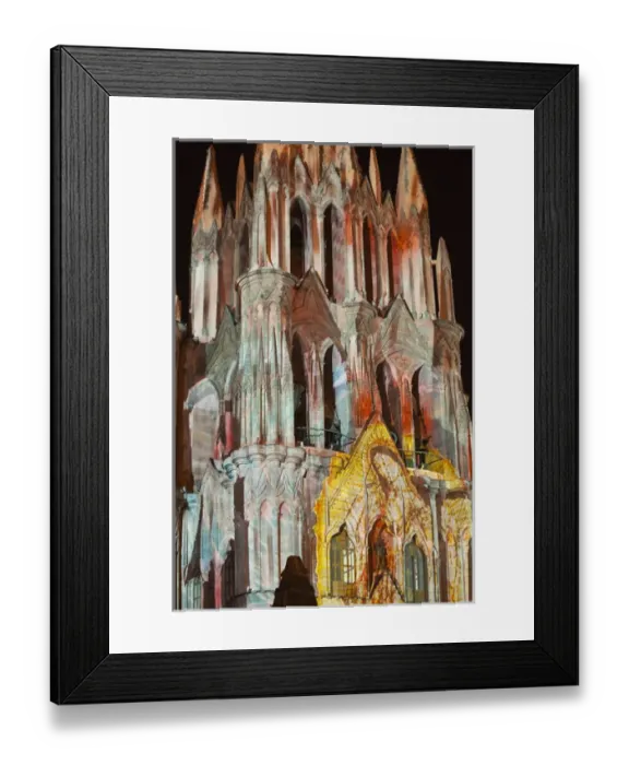 Framed Print : South America, Mexico, San Miguel de Allende. Laser light show on La Parroquia cathedral at night Framed Print : South America, Mexico, San Miguel de Allende. Laser light show on La Parroquia cathedral at night