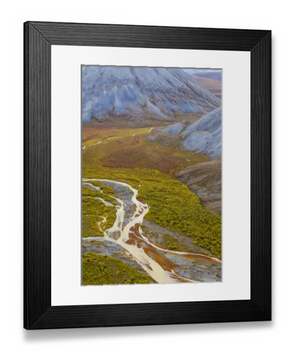Framed Print : USA, Alaska, Brooks Range, Arctic National Wildlife Refuge. Aerial of mountains and Ivishak River Framed Print : USA, Alaska, Brooks Range, Arctic National Wildlife Refuge. Aerial of mountains and Ivishak River
