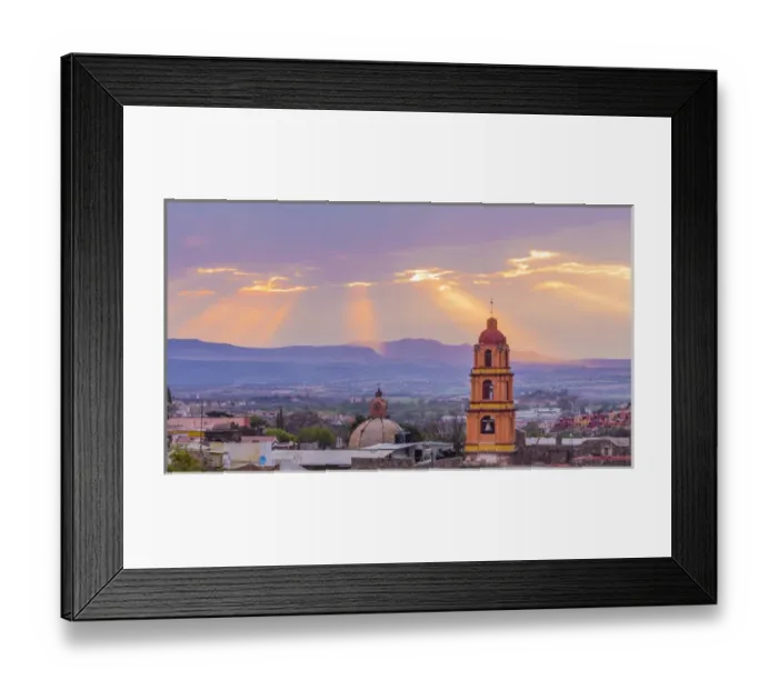 Framed Print : Mexico, San Miguel de Allende. Sunset, over the city Framed Print : Mexico, San Miguel de Allende. Sunset, over the city