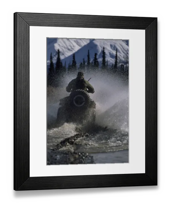 Framed Print : USA, Alaska, Park Ranger, All Terrain Vehicle, Denali National Park Framed Print : USA, Alaska, Park Ranger, All Terrain Vehicle, Denali National Park
