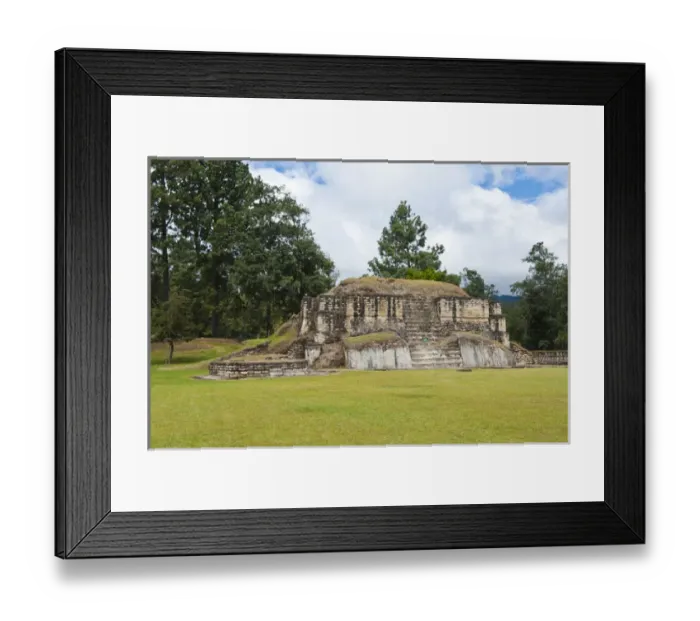 Framed Print : Guatemala, Tecpan. The ruins of Iximche near Tecpan, Guatemala