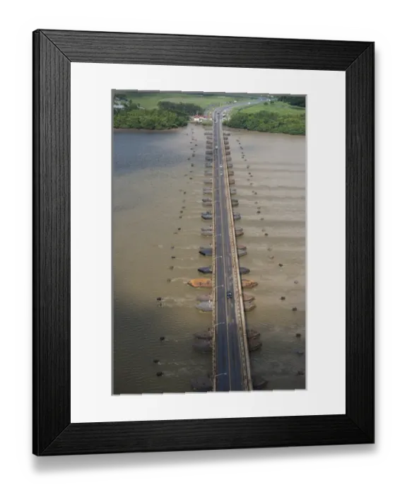 Framed Print : Demerara Harbour Bridge crossing the Demerara River