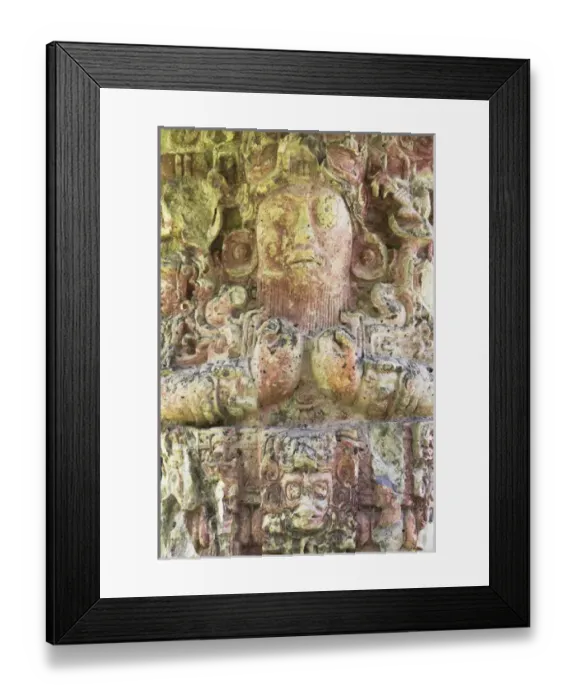 Framed Print : King 18th, Mayan ruins in Copan, UNESCO World Heritage site, Honduras