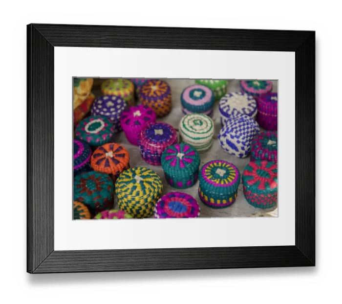 Framed Print : Central America, Honduras, Roatan, West End Village, colorful woven baskets Framed Print : Central America, Honduras, Roatan, West End Village, colorful woven baskets