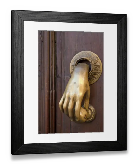 Framed Print : South America, Mexico, San Miguel de Allende. Detail of a door and door knocker. Credit as Framed Print : South America, Mexico, San Miguel de Allende. Detail of a door and door knocker. Credit as