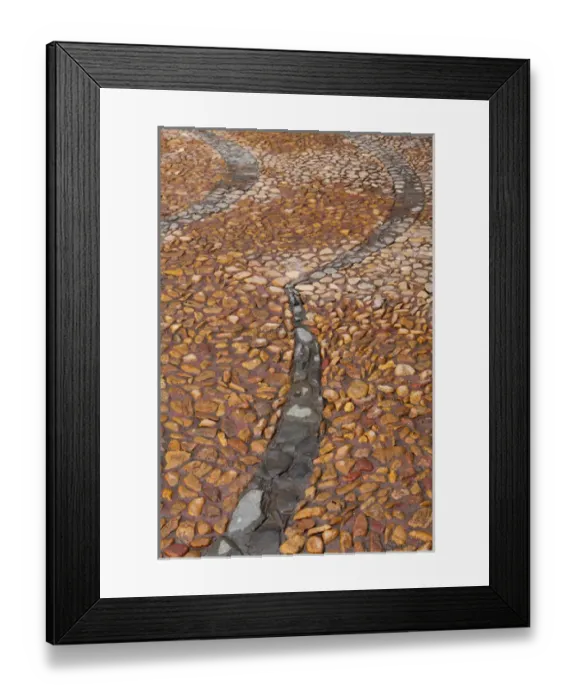 Framed Print : South America, Mexico, San Miguel de Allende. Cobblestone walkway with pattern. Credit as
