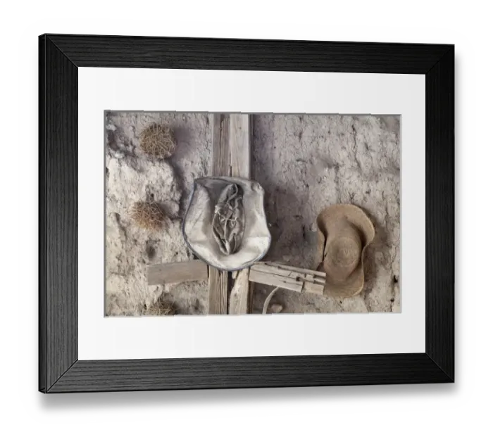 Framed Print : South America, Mexico, Mineral de Pozos. Old hats hang on wall Framed Print : South America, Mexico, Mineral de Pozos. Old hats hang on wall
