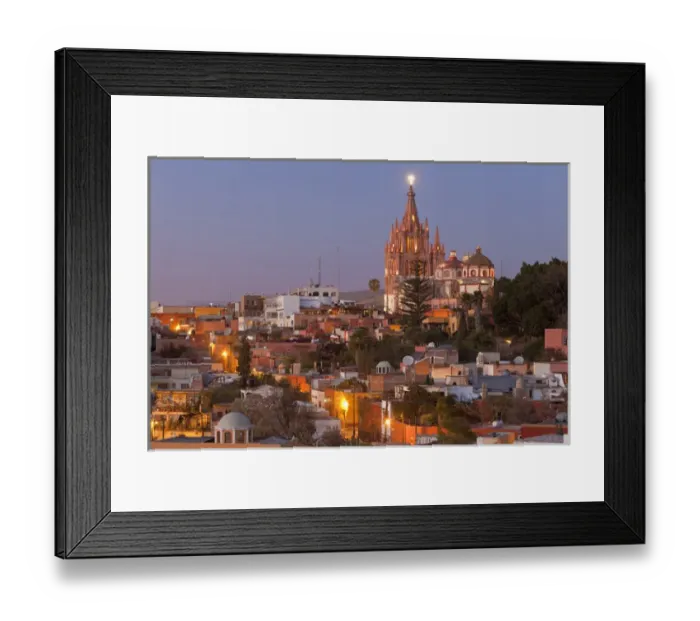 Framed Print : South America, Mexico, San Miguel de Allende. View of the La Parroquia cathedral at twilight Framed Print : South America, Mexico, San Miguel de Allende. View of the La Parroquia cathedral at twilight
