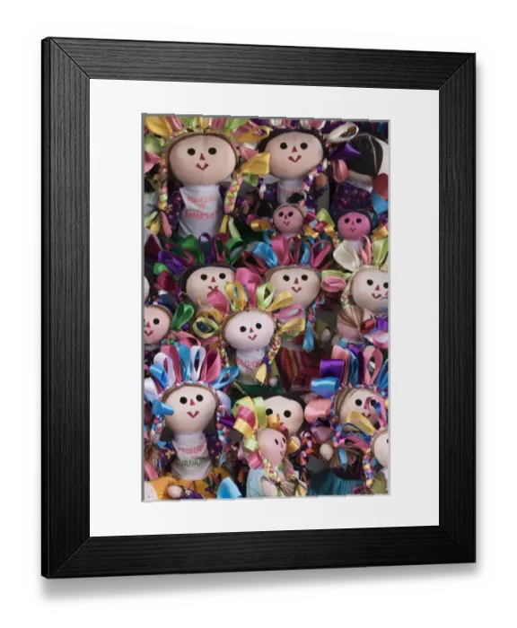 Framed Print : Mexico, Guanajuato. Close-up of dolls for sale Framed Print : Mexico, Guanajuato. Close-up of dolls for sale