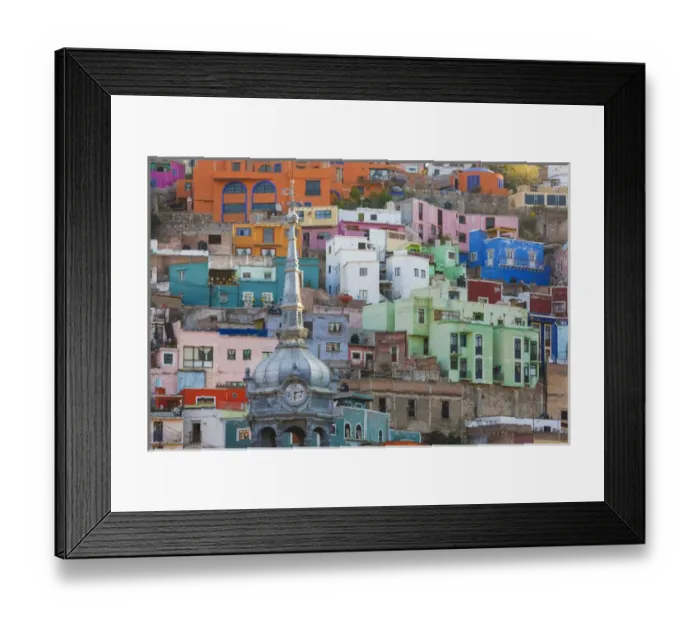Framed Print : Mexico, Guanajuato. View of city buildings