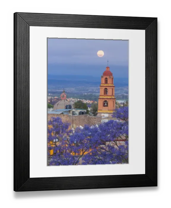 Framed Print : Mexico, San Miguel de Allende. Full moon over city Framed Print : Mexico, San Miguel de Allende. Full moon over city