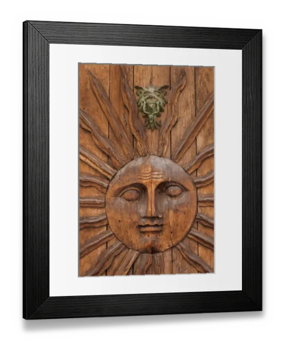 Framed Print : Mexico, San Miguel de Allende. Sun carving on doorway Framed Print : Mexico, San Miguel de Allende. Sun carving on doorway