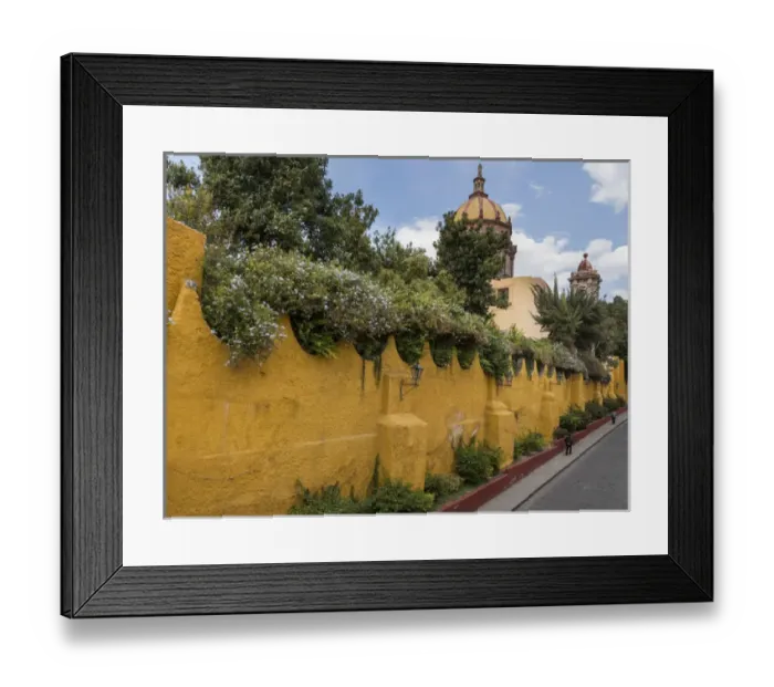Framed Print : Mexico, San Miguel de Allende. Yellow wall outside church Framed Print : Mexico, San Miguel de Allende. Yellow wall outside church