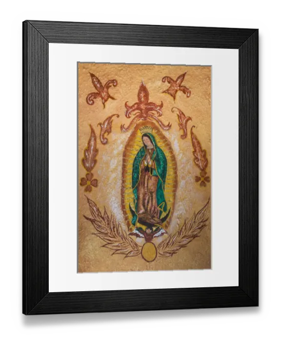 Framed Print : Mexico, San Miguel de Allende. Wall painting of Our Lady of Guadalupe. Credit as Framed Print : Mexico, San Miguel de Allende. Wall painting of Our Lady of Guadalupe. Credit as