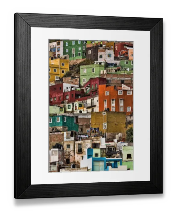 Framed Print : Mexico, Guanajuato. Detail of homes on hillside Framed Print : Mexico, Guanajuato. Detail of homes on hillside