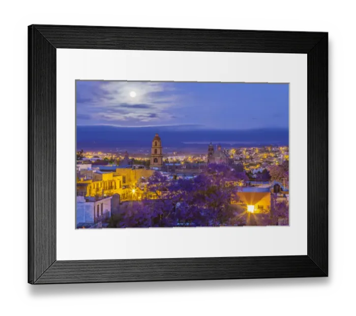 Framed Print : Mexico, San Miguel de Allende. Full moon over city Framed Print : Mexico, San Miguel de Allende. Full moon over city