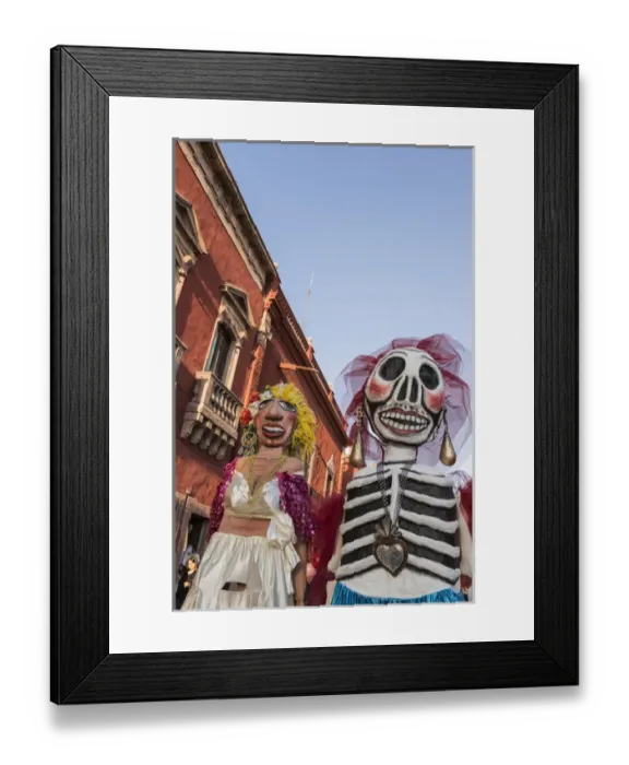 Framed Print : Mexico, San Miguel de Allende. Giant puppets in Mojiganga music celebration. Credit as Framed Print : Mexico, San Miguel de Allende. Giant puppets in Mojiganga music celebration. Credit as