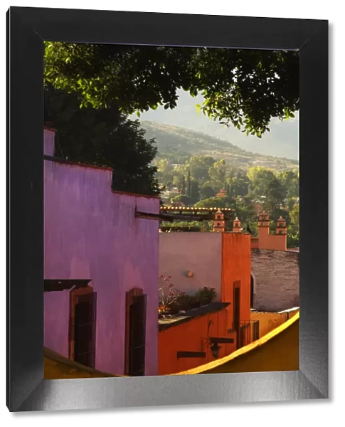 Mexico, San Miguel de Allende. Colorful urban scenic in early morning