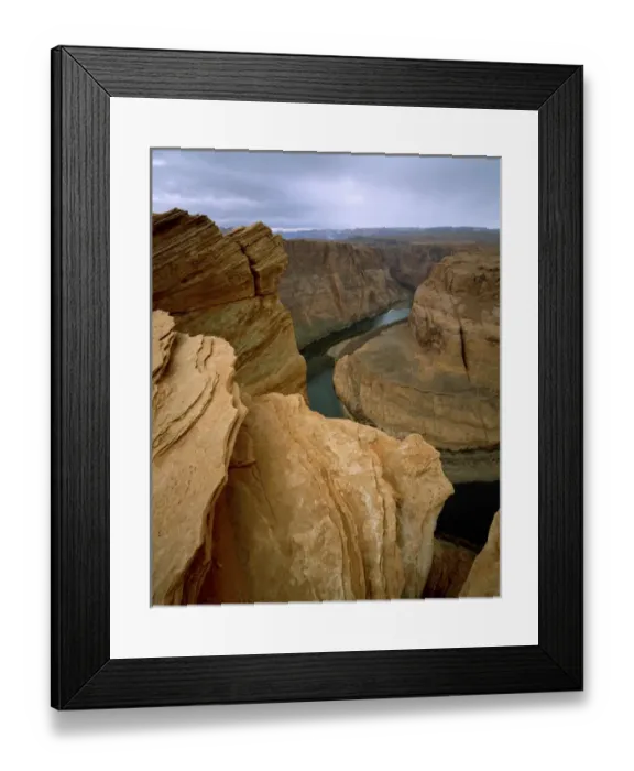 Framed Print : USA, Arizona. Horseshoe Bend showing erosion by the Colorado River