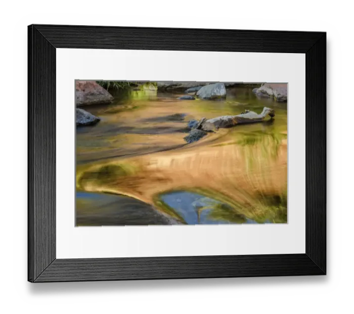 Framed Print : USA, Arizona, Sedona. Autumn reflections on water Framed Print : USA, Arizona, Sedona. Autumn reflections on water