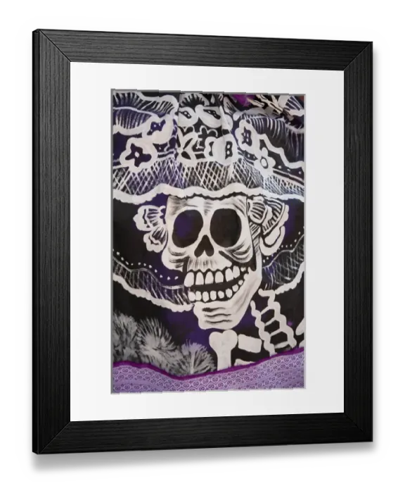 Framed Print : North America, Mexico, Guanajuato State, San Miguel de Allende, skull on dress of