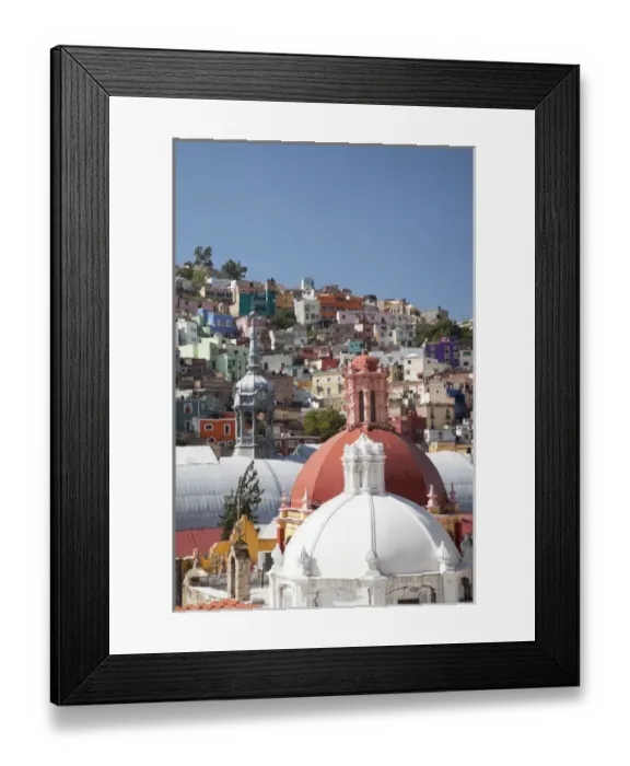 Framed Print : North America, Mexico, Guanajuato State, Guanajuato, church cupolas and colorful houses on hillside Framed Print : North America, Mexico, Guanajuato State, Guanajuato, church cupolas and colorful houses on hillside