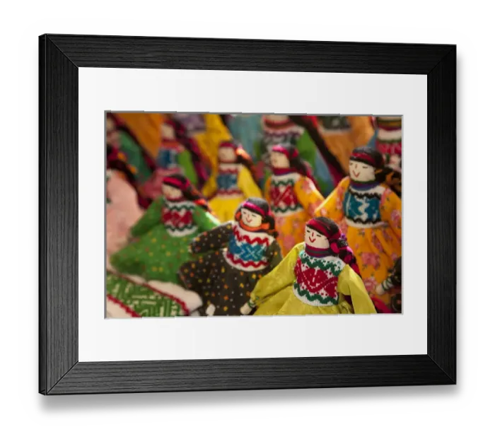 Framed Print : North America, Mexico, Guanajuato State, Guanajuato, fabric dolls for sale in market Framed Print : North America, Mexico, Guanajuato State, Guanajuato, fabric dolls for sale in market