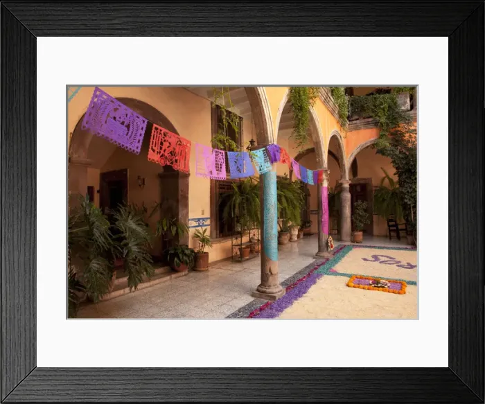 Framed Print : North America, Mexico, San Miguel de Allende, traditional courtyard adorned with Framed Print : North America, Mexico, San Miguel de Allende, traditional courtyard adorned with